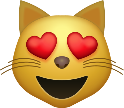 heart eyes emoji cat png